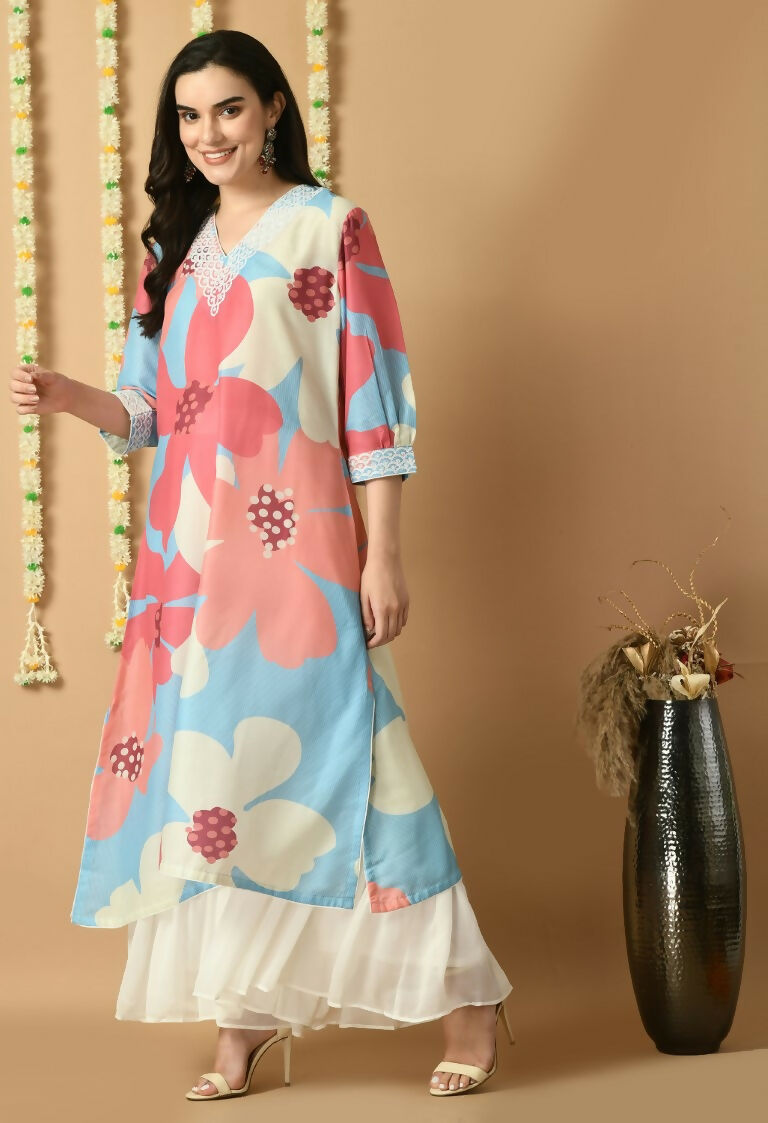 Joban Fashion Print Maslin Kurta Set