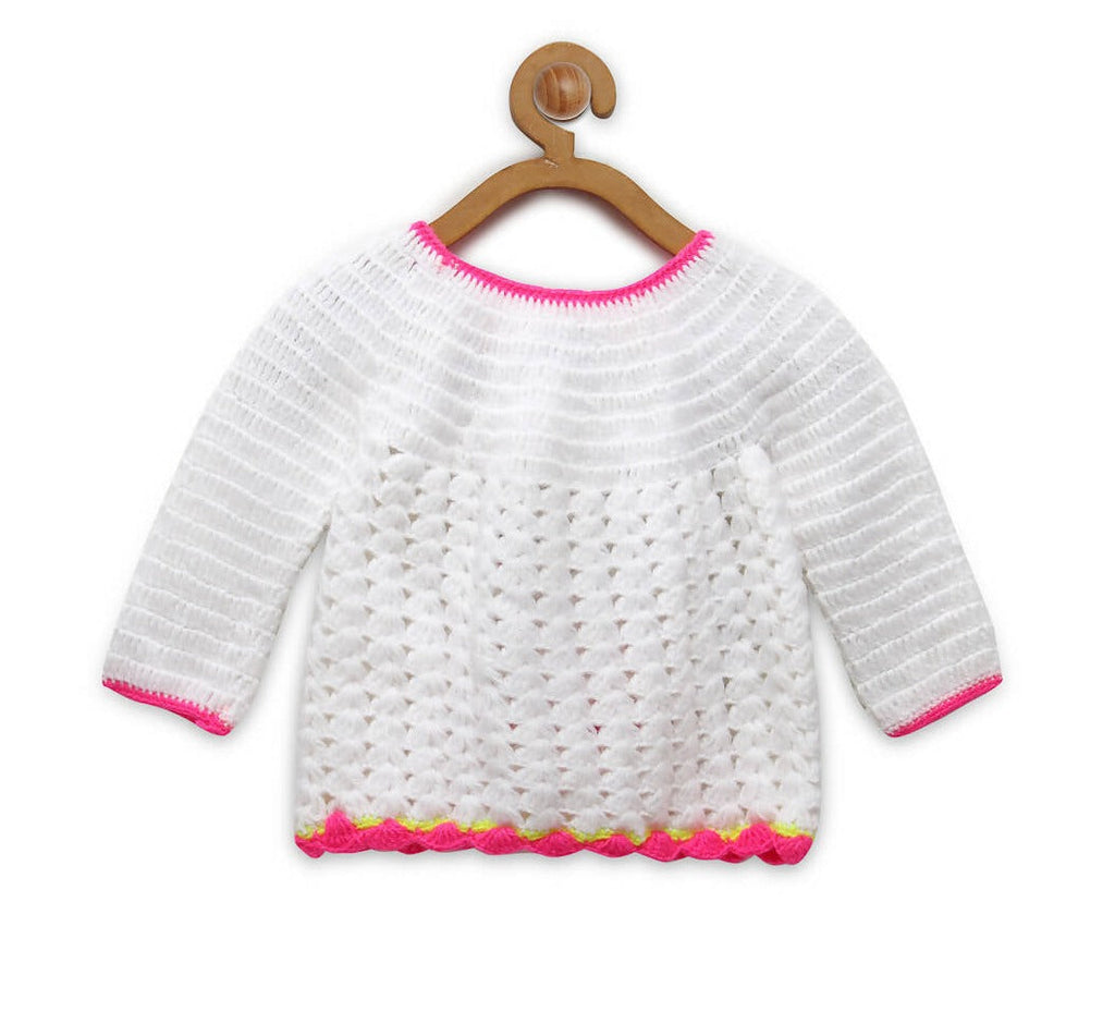 Chutput Kids White Coloured Solid Pullover with Missy Detail