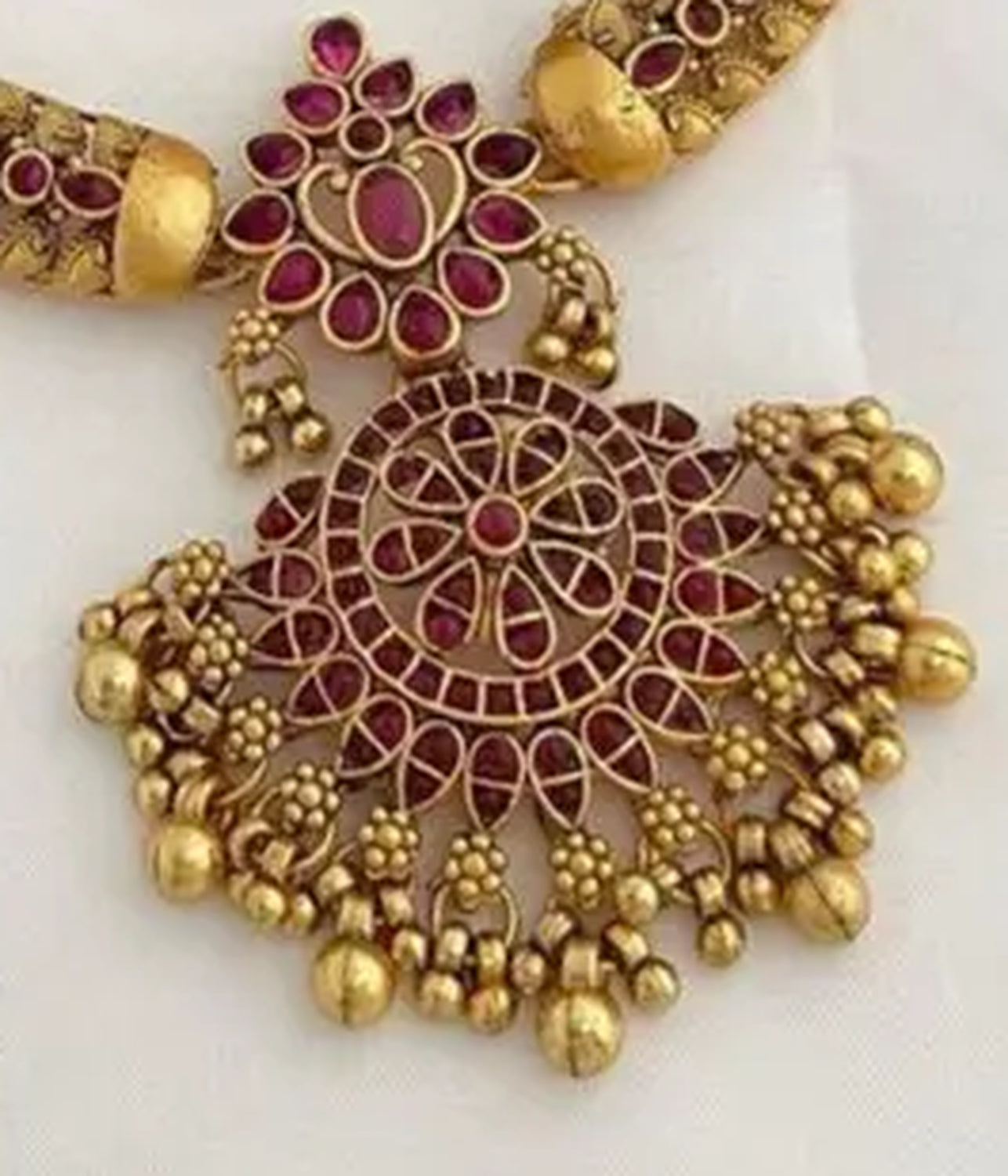 Jewel City Traditional Gold-Plated Kundan Necklace Set with Red Stones Handcrafted Ethnic Bridal Jewelry- Festival & Wedding Wear