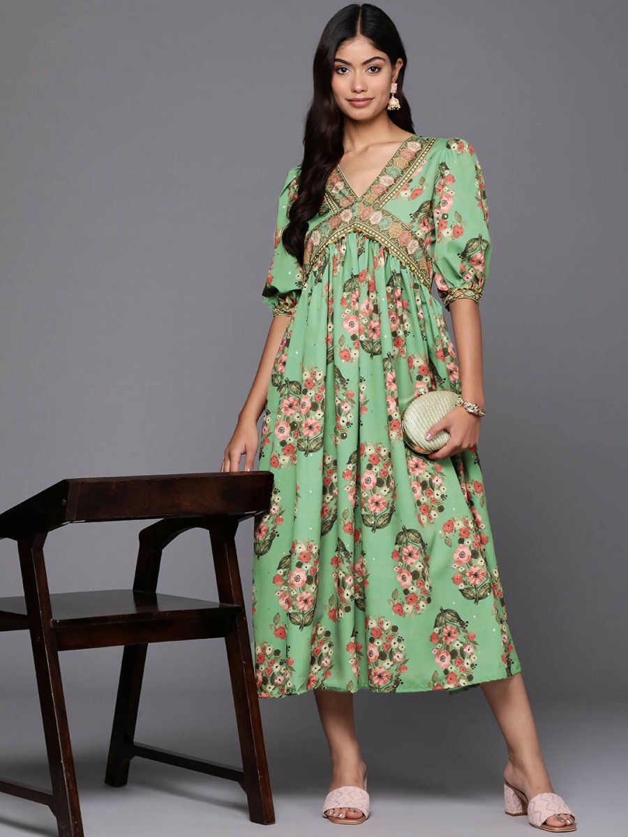 Ahalyaa Women's Traditional wear Lehnga Choli - Green