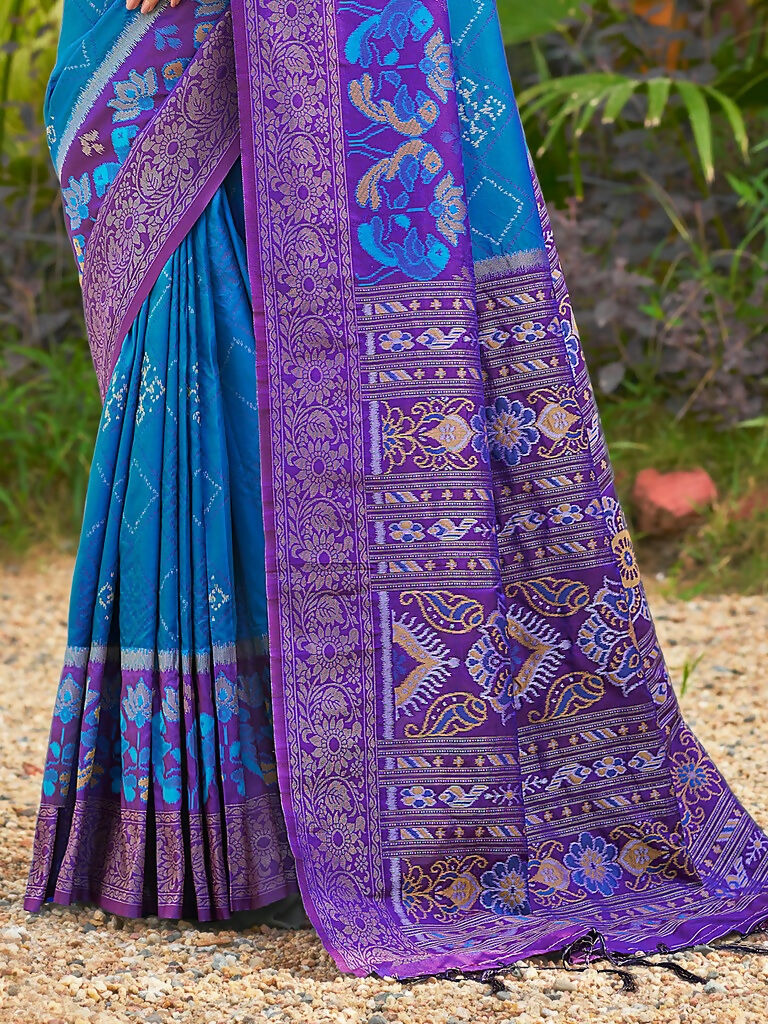 Shree Shyam Fashion Blue Soft Silk Saree - Distacart