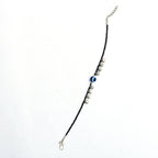 Mominos Fashion Kamal Johar Nazariya Silver/Black Anklets