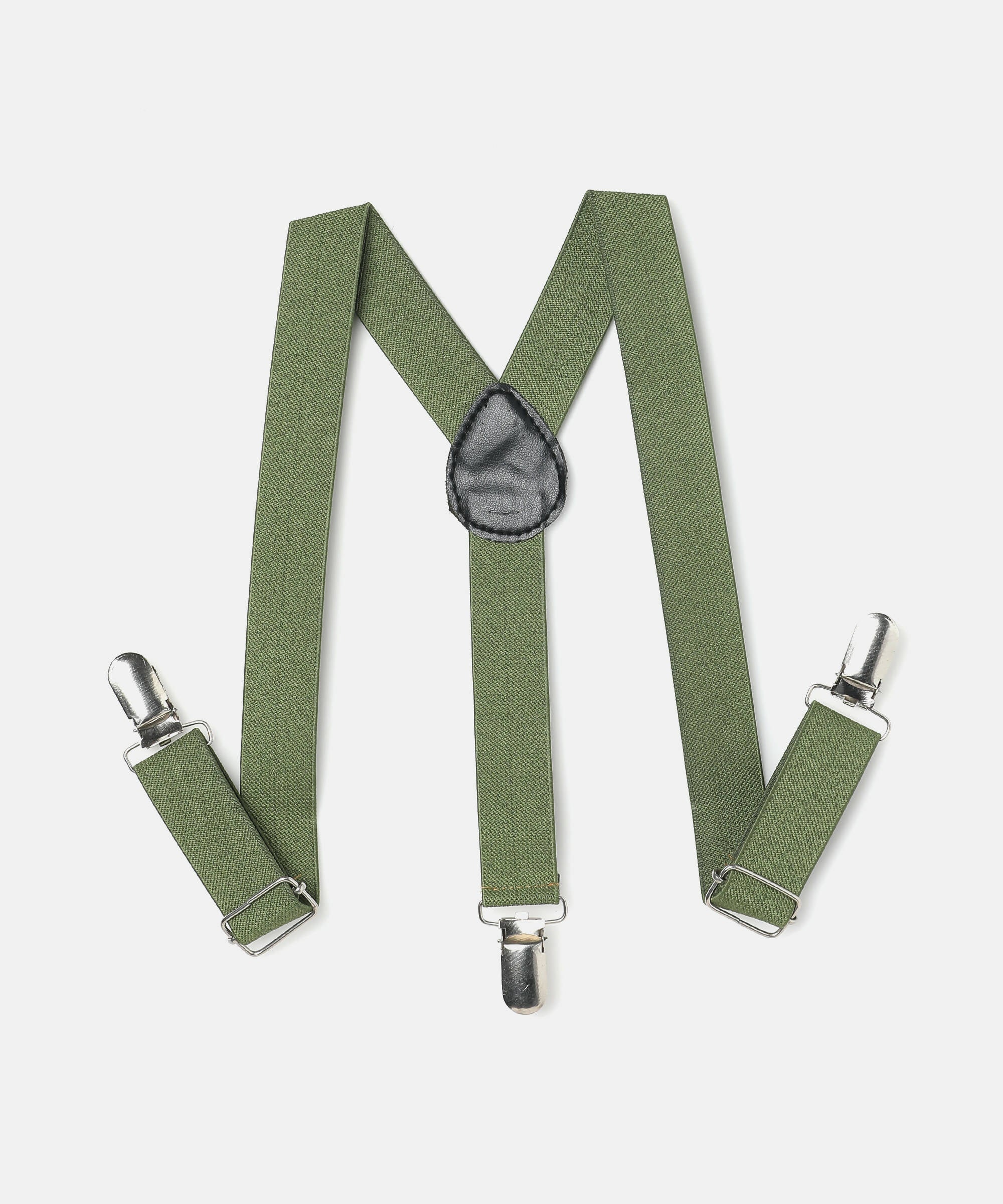 Manet Boys Solid Suspenders - Olive Green