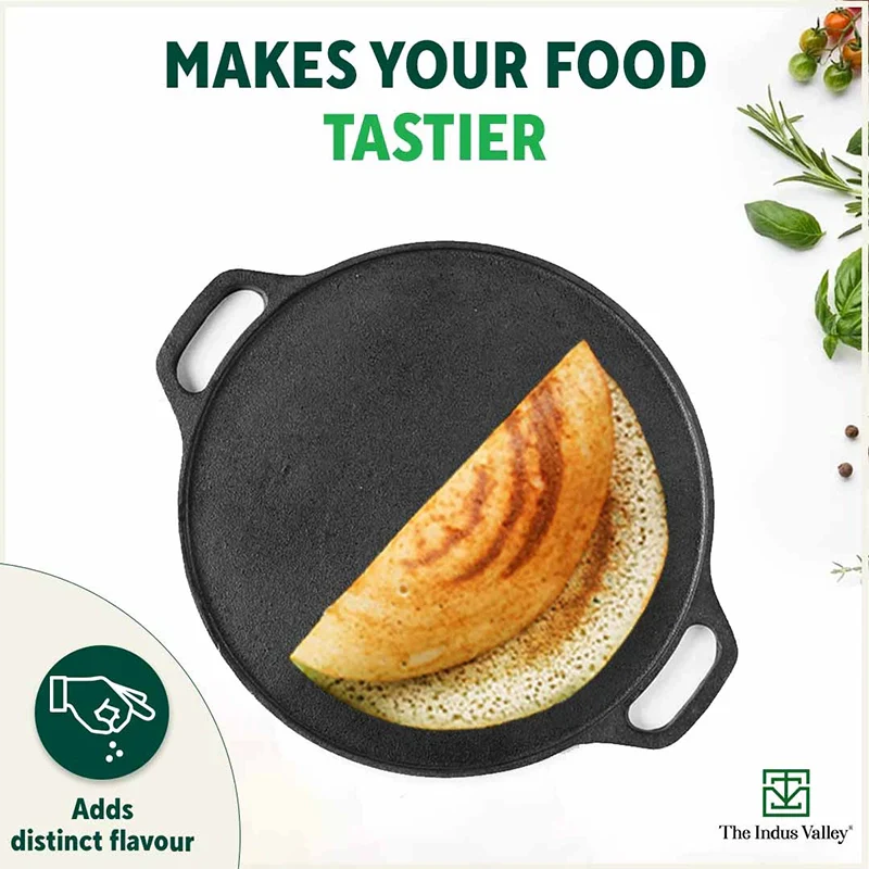 The Indus Valley CASTrong Cast Iron Cookware Set: Tawa+ Kadai, Kitchen Set for Home, Pre-seasoned, 100% Pure, Toxin-free, Induction, Tadka Pan