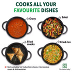 The Indus Valley CASTrong Cast Iron Kadai, Pre-seasoned, Nonstick, 100% Pure, Toxin-free, 20.3cm, 1.4L, 1.5kg
