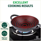 The Indus Valley CASTrong Cast Iron Kadai, Pre-seasoned, Nonstick, 100% Pure, Toxin-free, Spatula, 25.2cm, 2.2L, 2.37kg