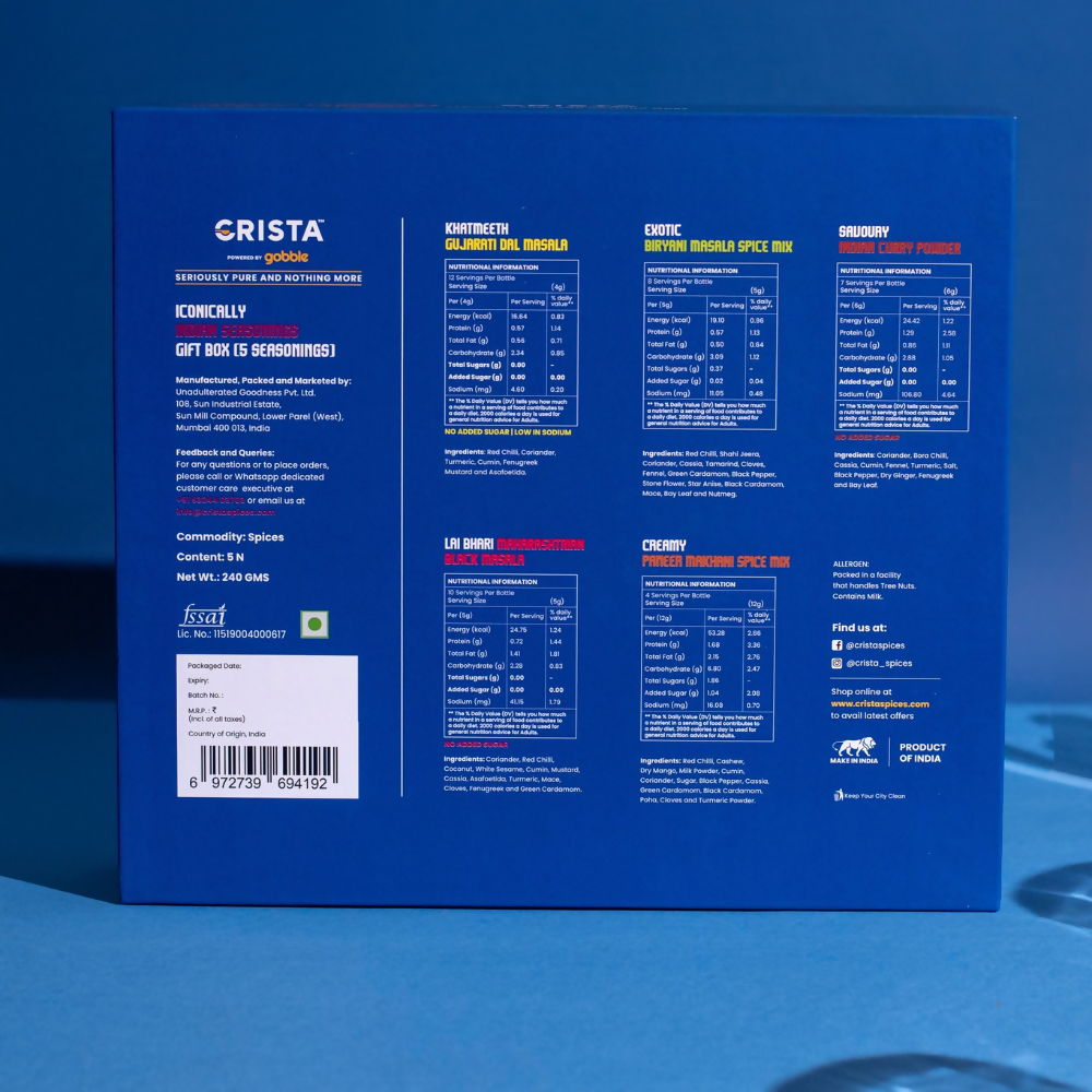 Crista Spices Iconically Indian Seasonings