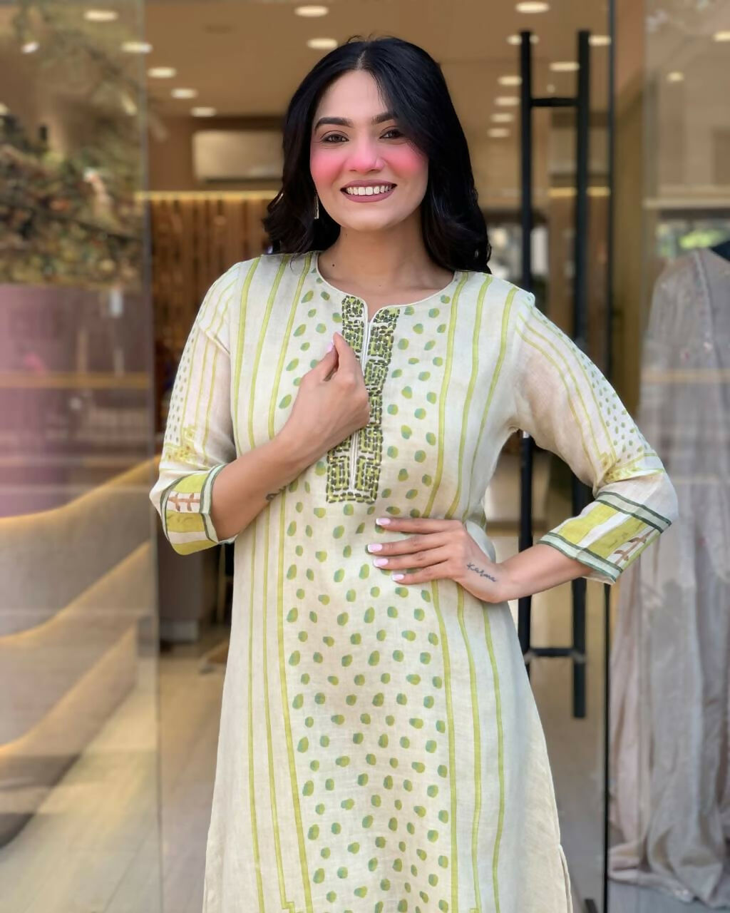 The52 Multi Women's Gorgeous Linen Silk Fabric Embroidered Work Straight Kurta Pant and Dupatta Set - Distacart