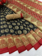 Vamika black Printed Art Silk Saree