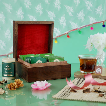 Organic India Wooden Gift Box 60 Teabags