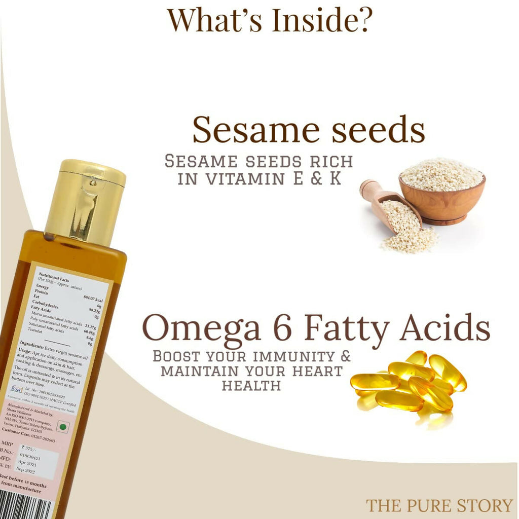 The Pure Story Natural Cold Pressed Oil for Hair & Skin with Seasame - Distacart