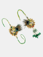 NVR Women & Men Set of 2 Green Radha Krishna Beaded Bhaiya Bhabhi Rakhi With Roli Chawal - Distacart