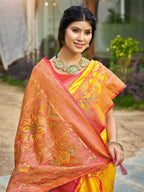 Shree Shyam Fashion Yellow Soft Silk Saree - Distacart