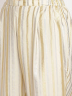 Ahalyaa Women Off White Layered Kurta With Trousers