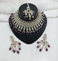 Joban Fashion Women Purple Stone Work Necklace Set - Distacart
