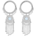 Stylish And Trendy White Pearls Hanging Chains Bangles