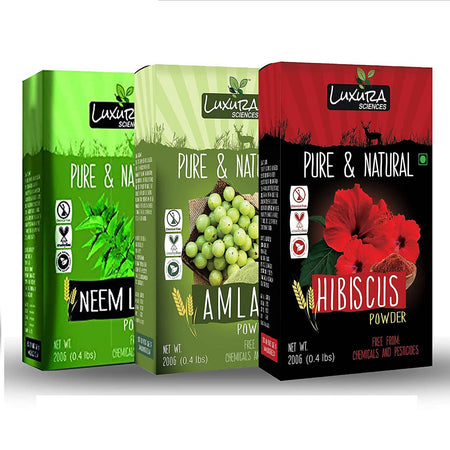 Luxura Sciences Natural Hair Care for Healthy Hair Regular - Neem + Amla + Hibiscus