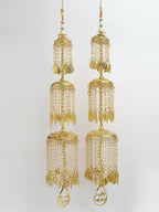 NVR Women's Pack Of 2 Gold-Polished & White Pearl Beaded Bridal Layered Heavy Kaleera Sets - Distacart