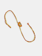 NVR Women & Men Set of 2 Peach Lotus Shape Kundan Stone-Studded & Beaded Bhaiya Bhabhi Rakhi With Roli Chawal - Distacart