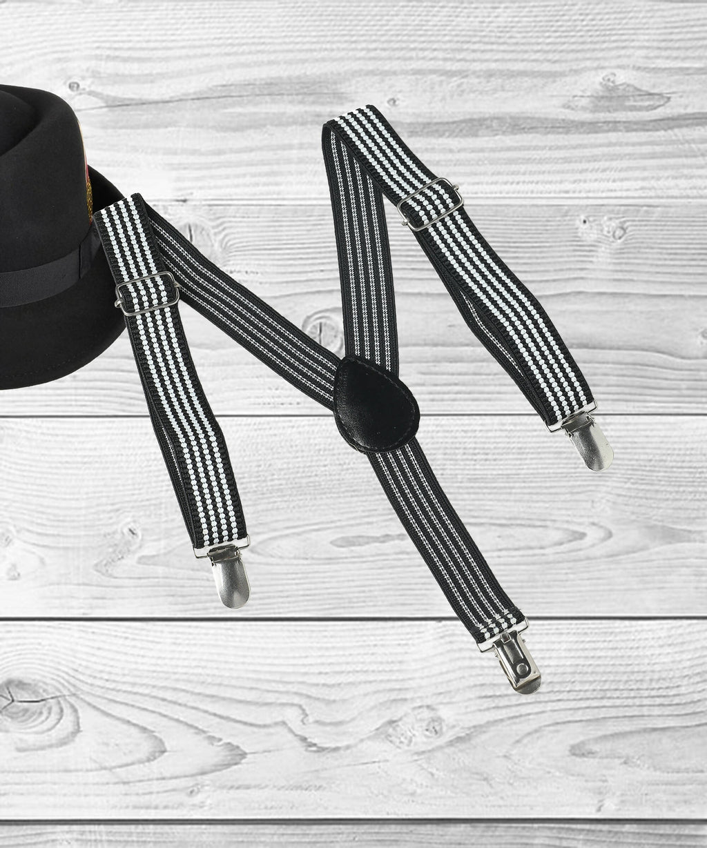 Manet Boys Strip Suspenders - Black