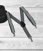Manet Boys Strip Suspenders - Black