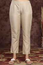 Juniper Women Sandgrey Poly Silk Solid Slim Fit Pant/Slim Pant - Distacart
