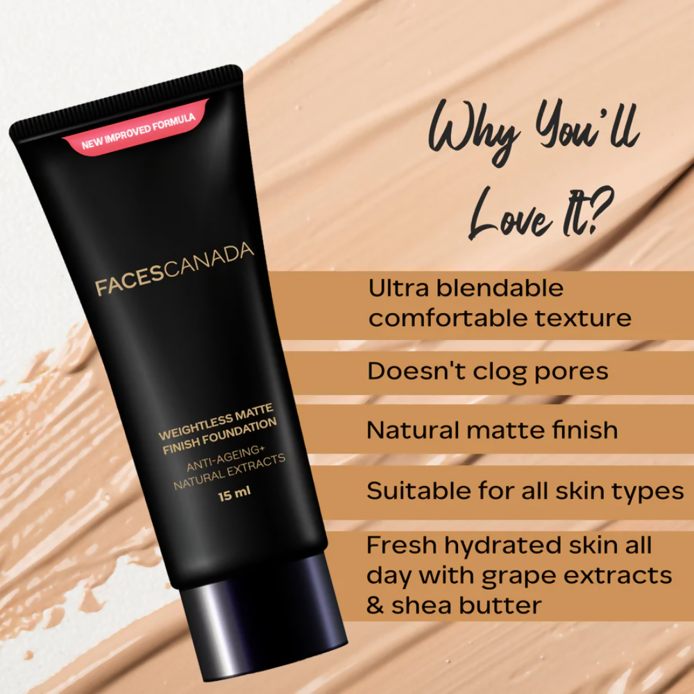 Faces Canada Weightless Matte Finish Foundation - Medium Natural 022
