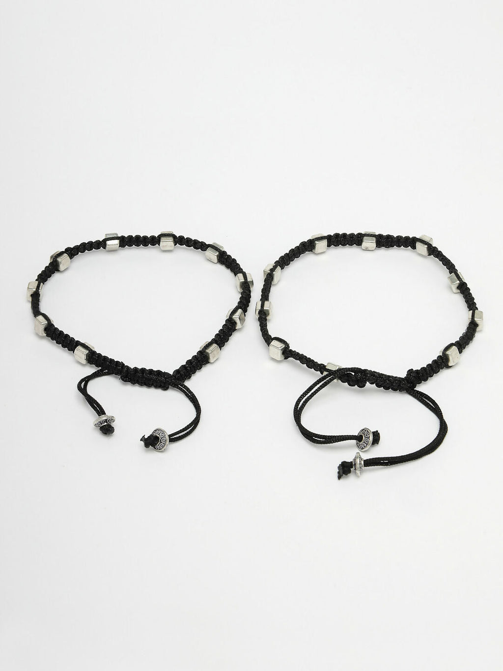 NVR Women's Evil Eye Adjustable Black Anklets - Distacart