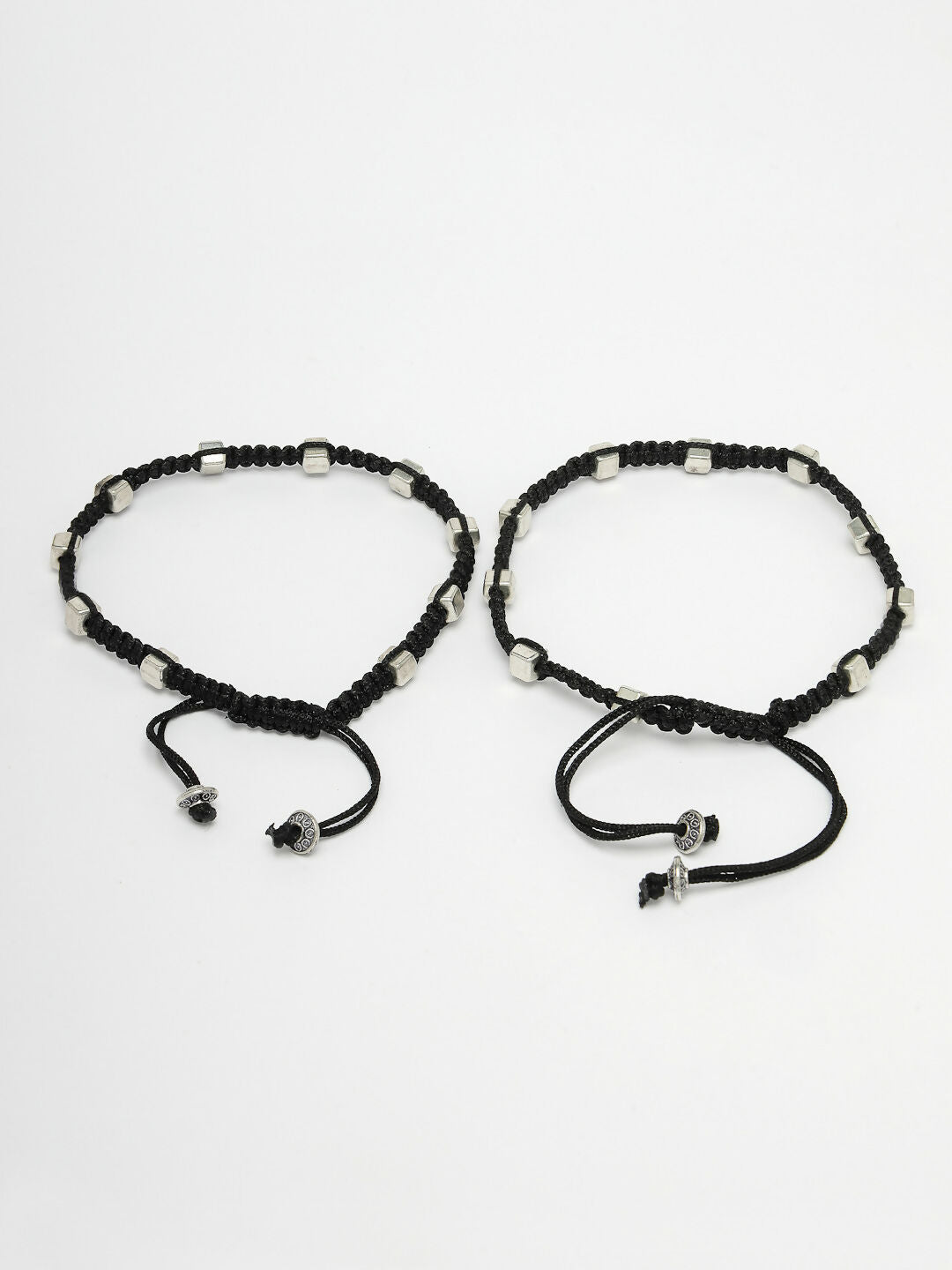 NVR Women's Evil Eye Adjustable Black Anklets - Distacart