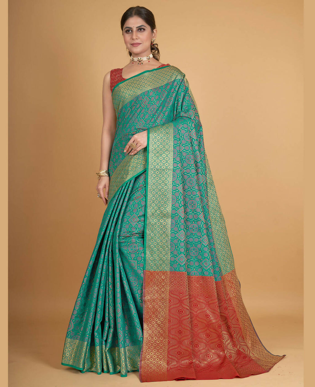 Sea Green Silk Woven Design Saree With Unstitched Blouse Piece - Akshita