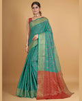 Sea Green Silk Woven Design Saree With Unstitched Blouse Piece - Akshita