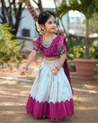 Jyoti Fashion Classy Wine Heavy Chenille Sequins Embroidered Kids Lehenga Choli Set