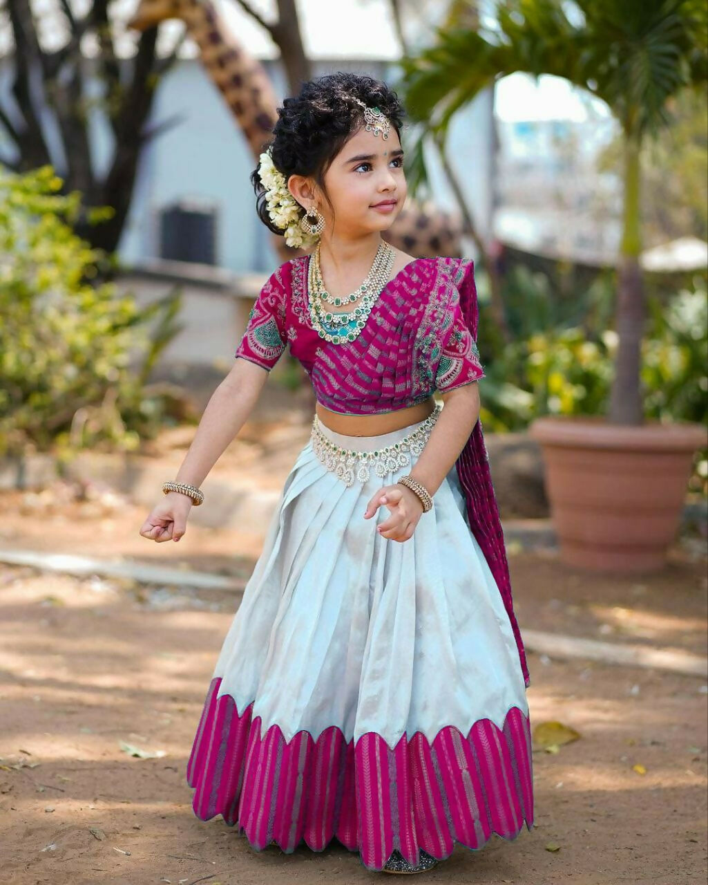 Jyoti Fashion Classy Wine Heavy Chenille Sequins Embroidered Kids Lehenga Choli Set