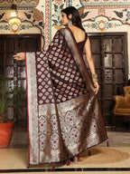 Shree Shyam Fashion Maroon Silk Saree - Distacart