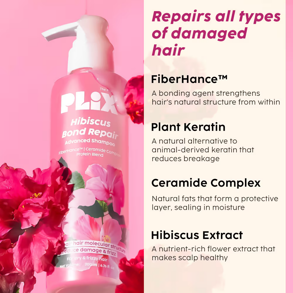 PLIX The Plant Fix Hibiscus Bond Repair Advanced Shampoo + Conditioner