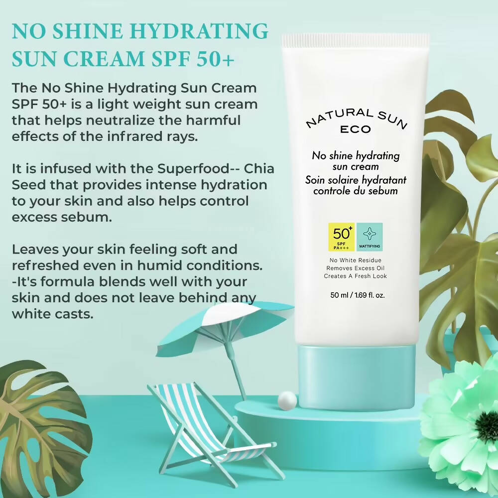 The Face Shop Natural Sun Eco No Shine Hydrating Sun Cream-SPF 50 - Korean Skincare