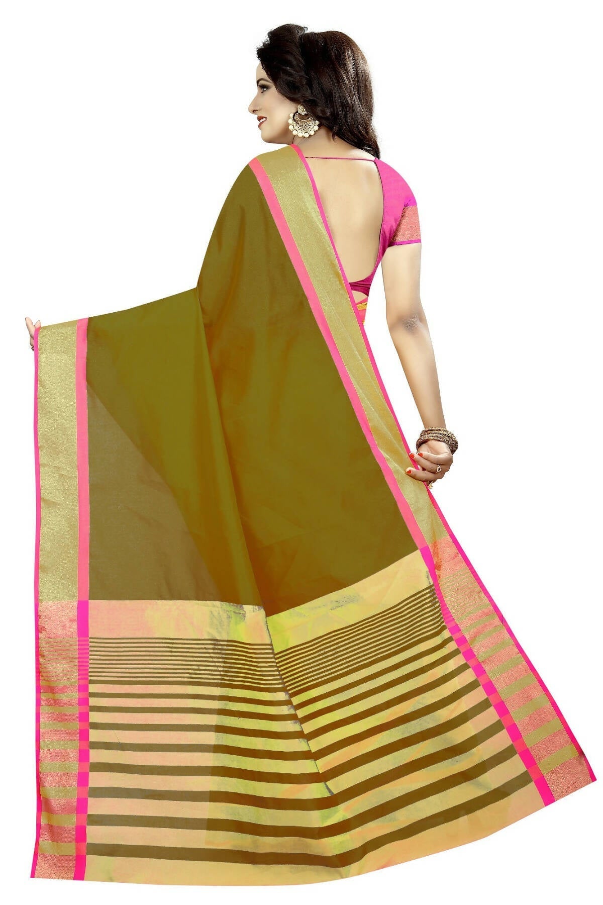 Vamika Weaving Green Cotton Silk Saree (MASTANI WEAVING GREEN) - Distacart