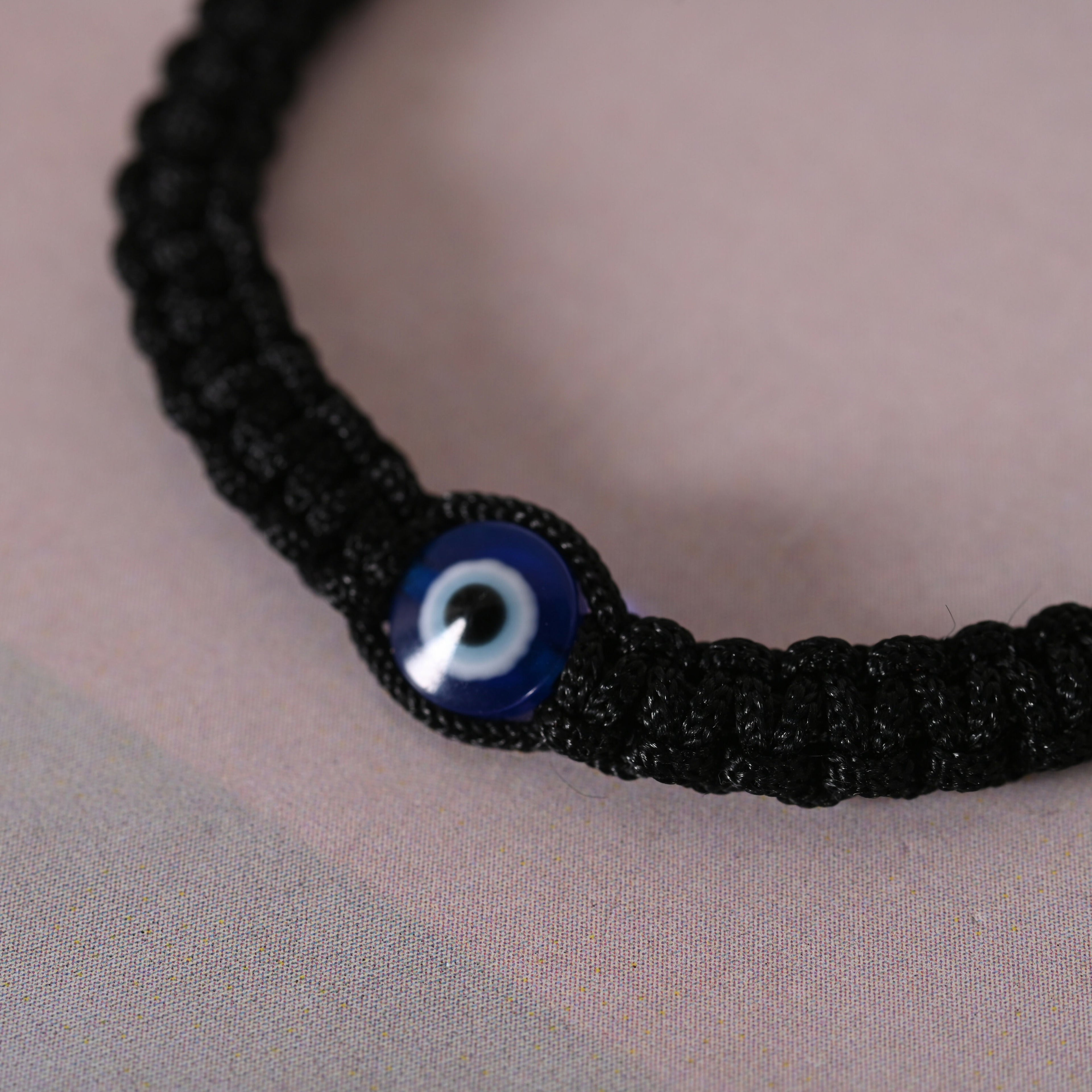 NVR Men & Women Black Fabric Elasticated Bracelet - Distacart