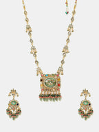 Ruby Raang Kundan Haar With Matching Earrings
