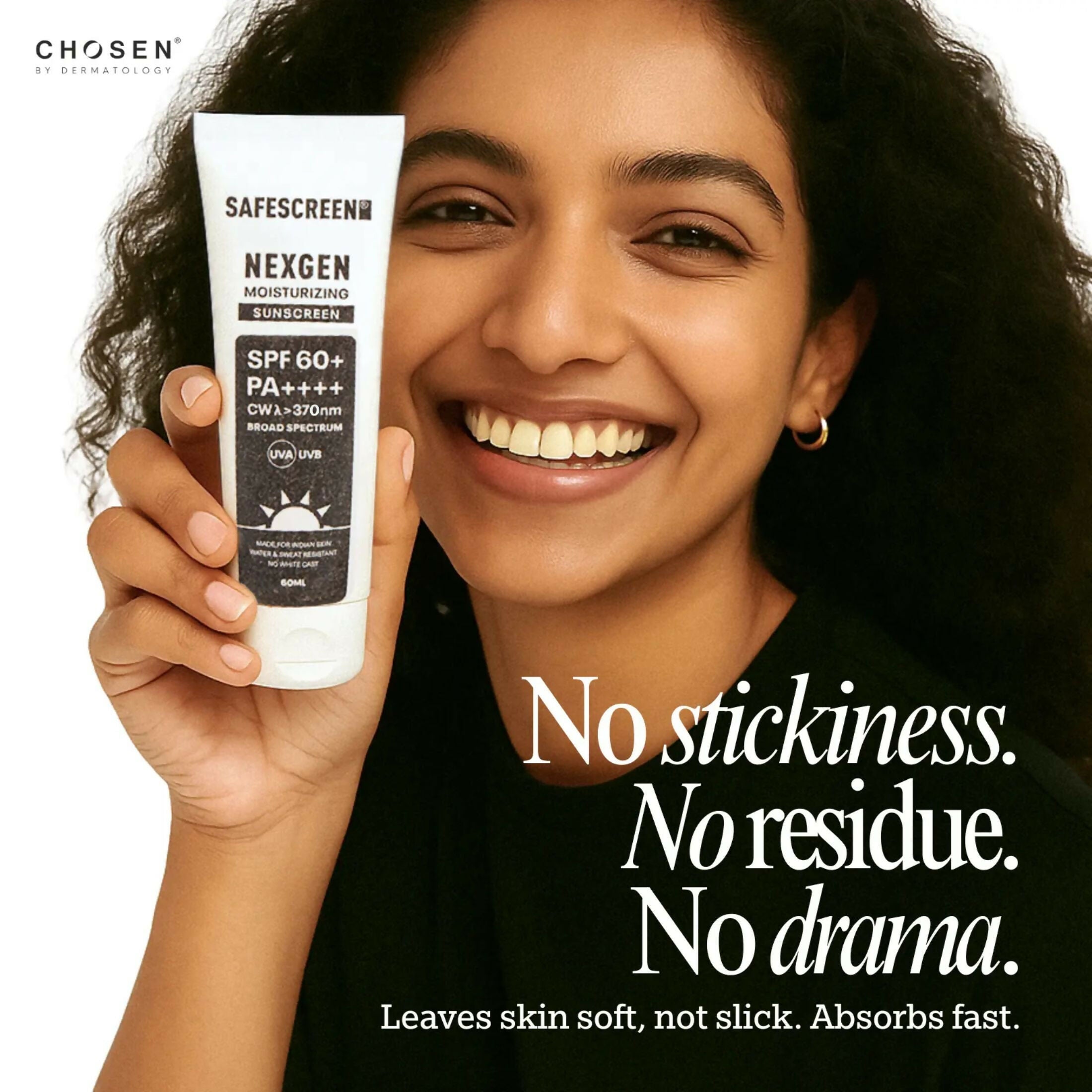 Chosen Safescreen Nexgen Spf 60+ Moisturizing Sunscreen