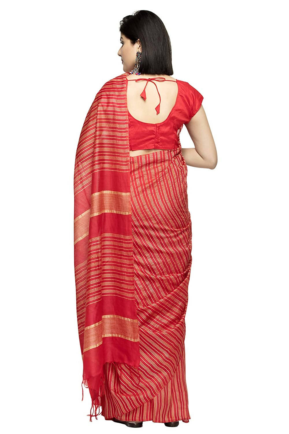 Mominos Fashion Red Color Bhagalpuri Saree
