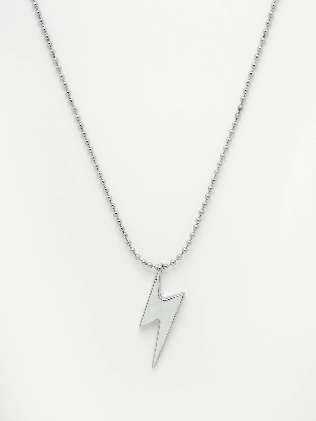 NVR Men Silver Plated Flash Pendent With Chain