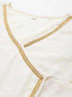 Ahalyaa Women's Traditional wear Ethnic Dress - Off White - Distacart