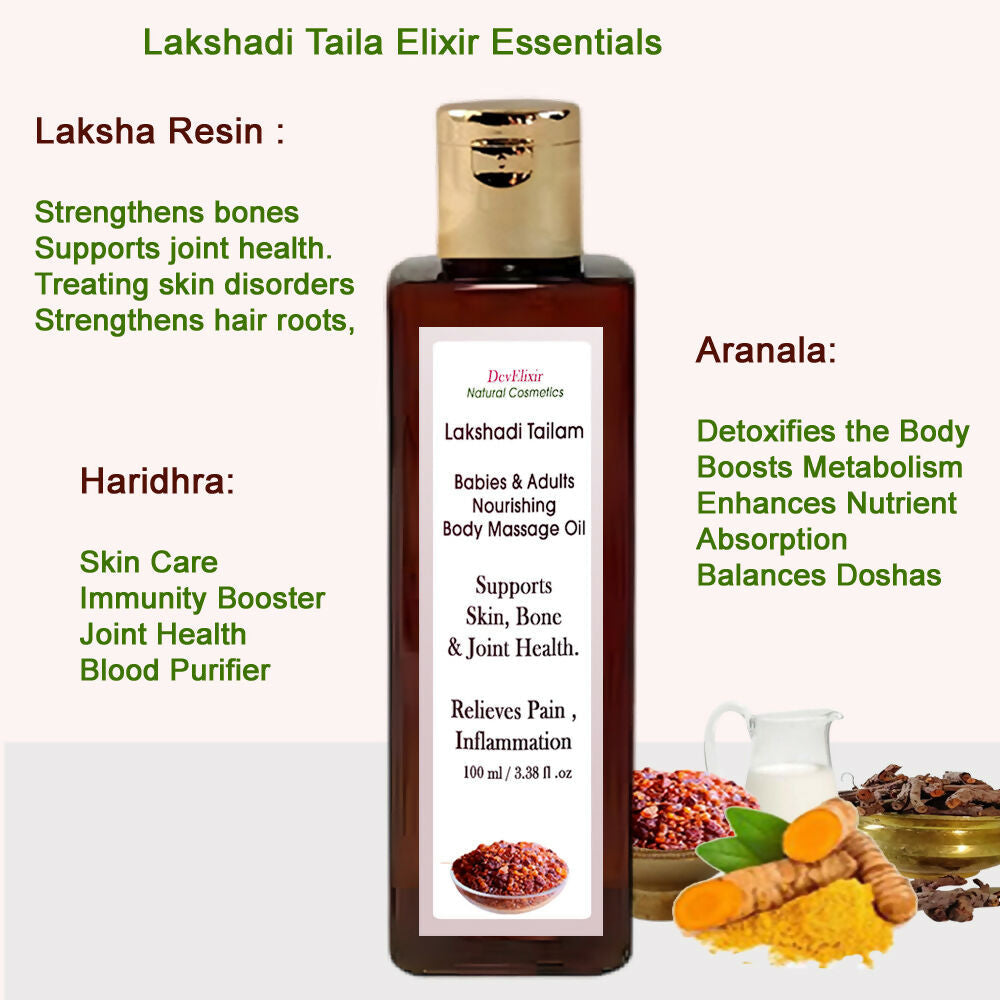 DevElixir Lakshadi Ayurvedic Baby Massage Oil