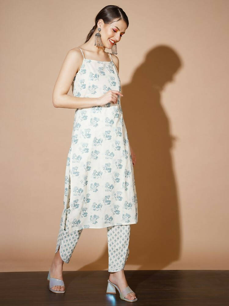 Myshka Women Multi-Floral Kurta & Trousers - Distacart