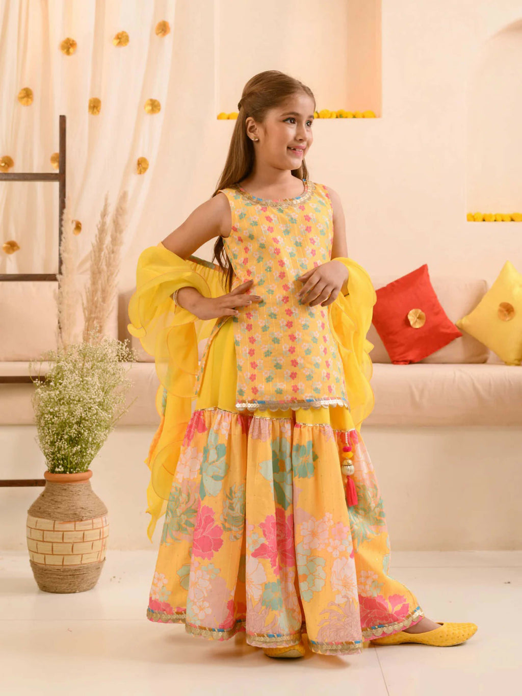 Joban Fashion Girl's Yellow Color Lehenga Choli