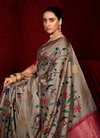 Joban Fashion Multi Color Soft Silk Weaving Fabric With Digital Jamdani Print With Jacquard Rich Pallu & Blouse With Spring Tassels - Distacart
