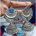 Half Moon Style Hanging Jhumkas With Mirror