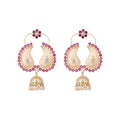 Nuyug 22K Gold Plated Pink Paisley Bloom Earrings - Distacart
