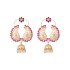 Nuyug 22K Gold Plated Pink Paisley Bloom Earrings - Distacart